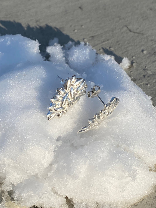 "Pods in the Snow" earrings