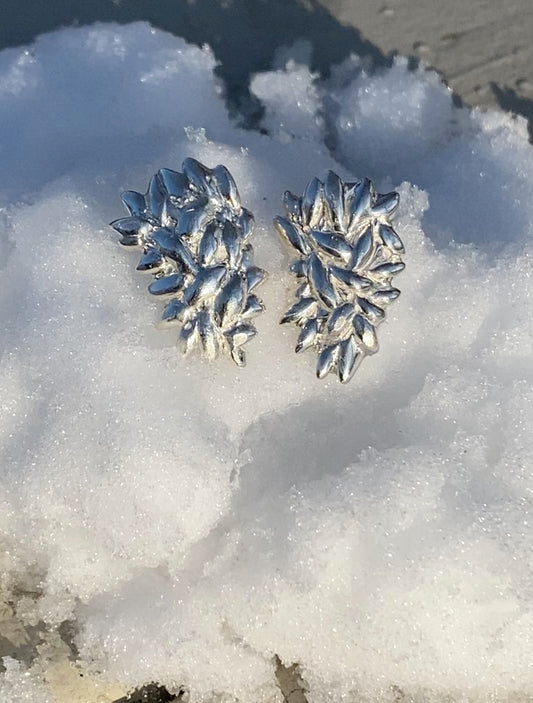 "Pods in the Snow" earrings